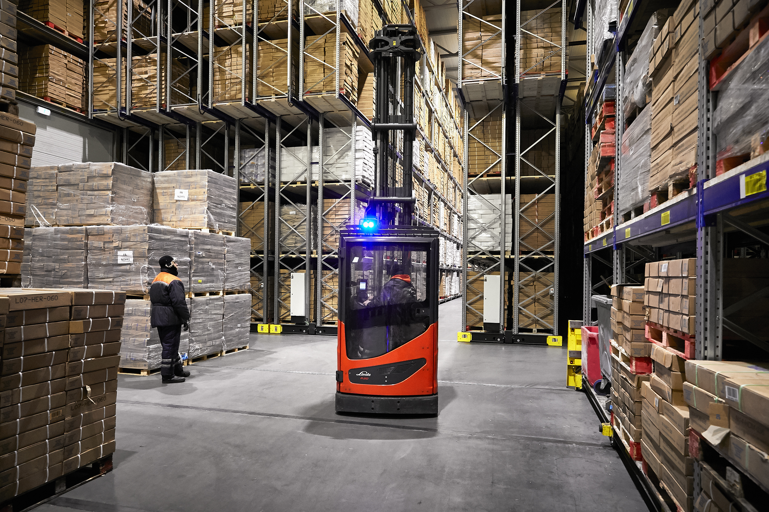 reachtruck in vrieshuis vis