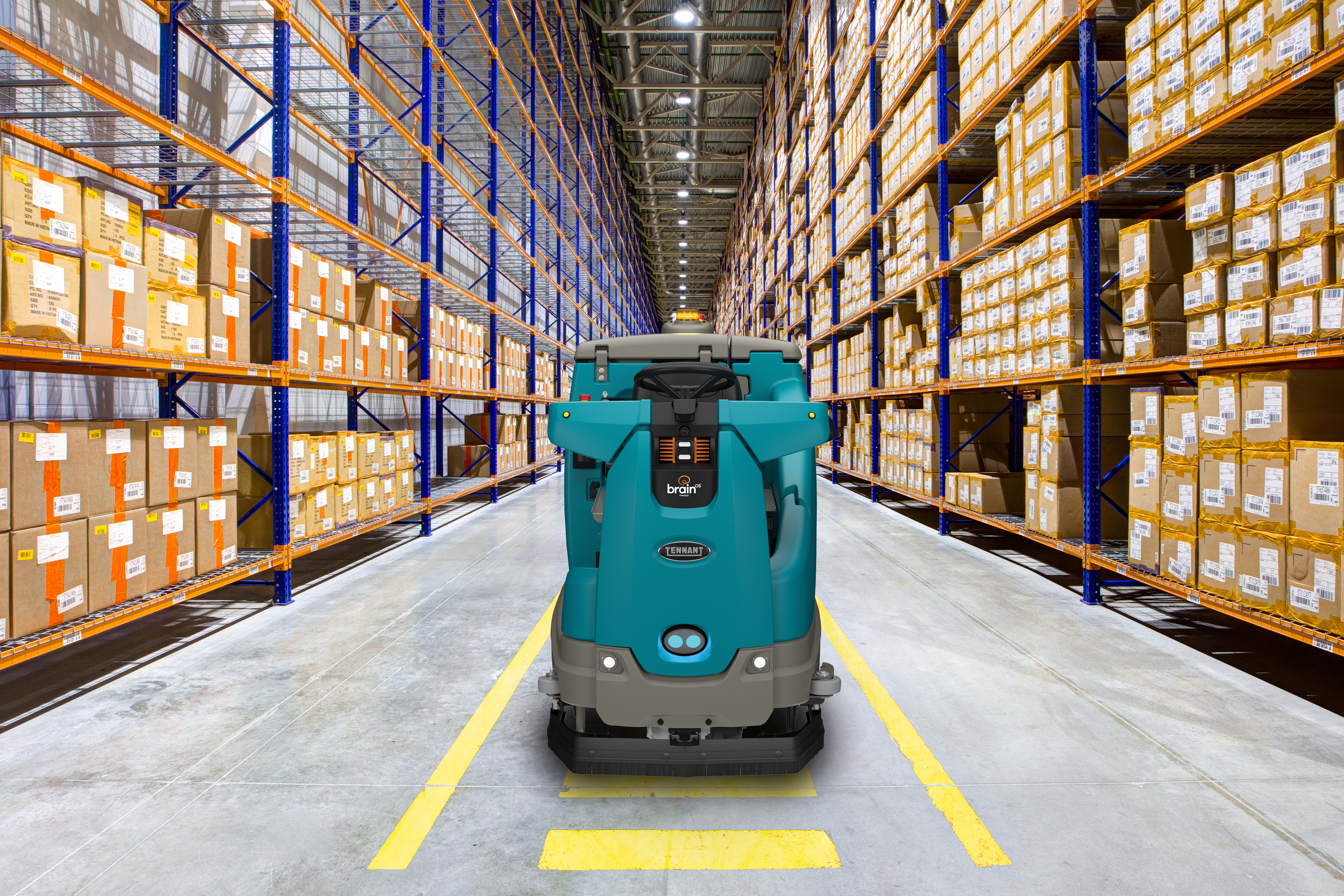 Tennant T16 AMR schrobmachine in een warehouse