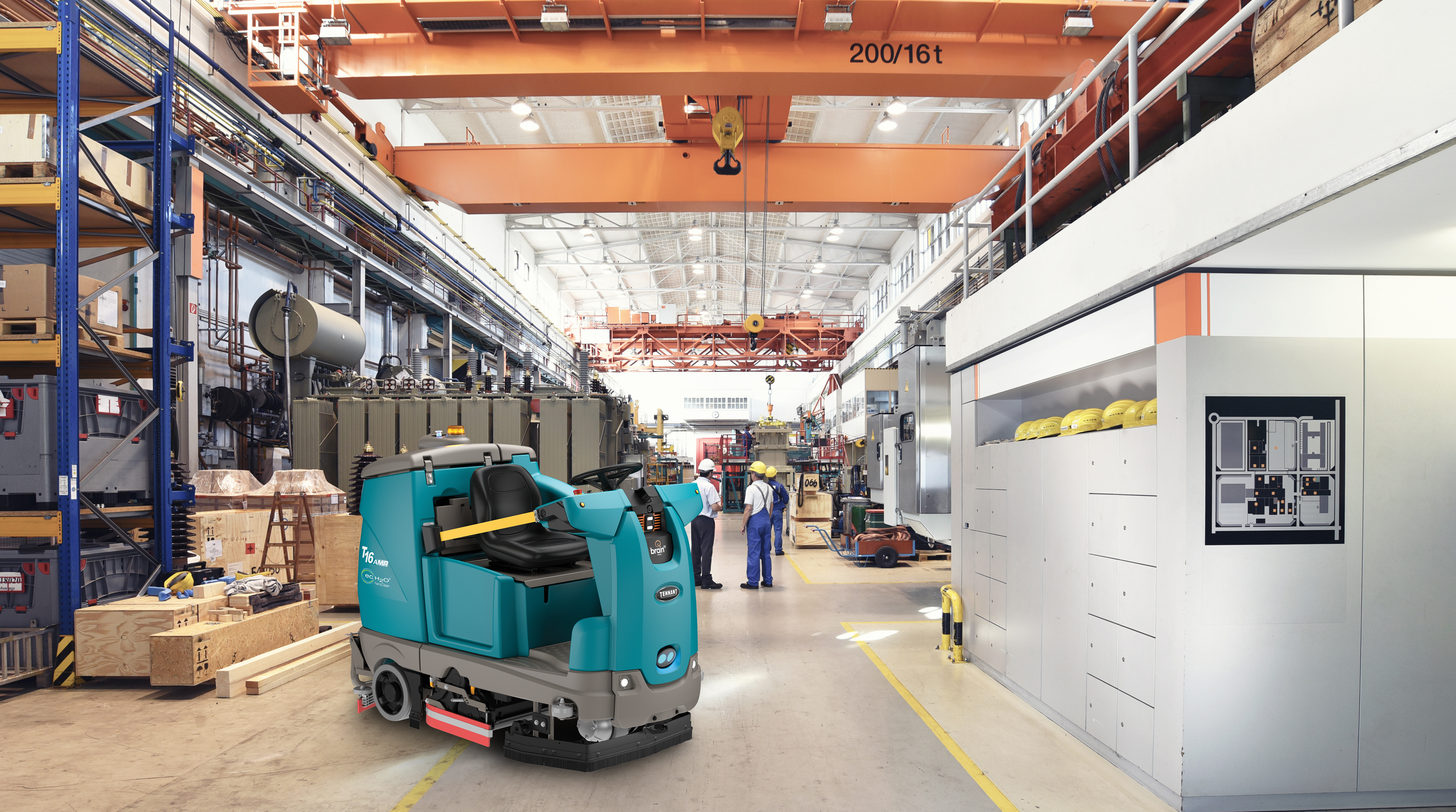 Tennant T16 AMR schrobmachine in een warehouse