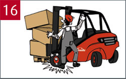 De vorkheftruck mag uitsluitend vanaf de bestuurdersstoel worden bediend. 