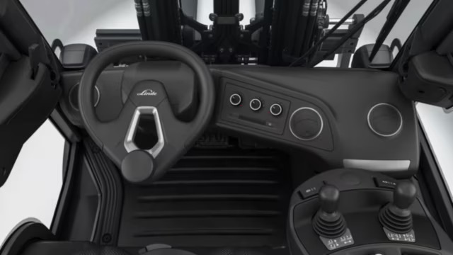 Airconditioning met geïntegreerde verwarming op de Linde elektrische heftrucks