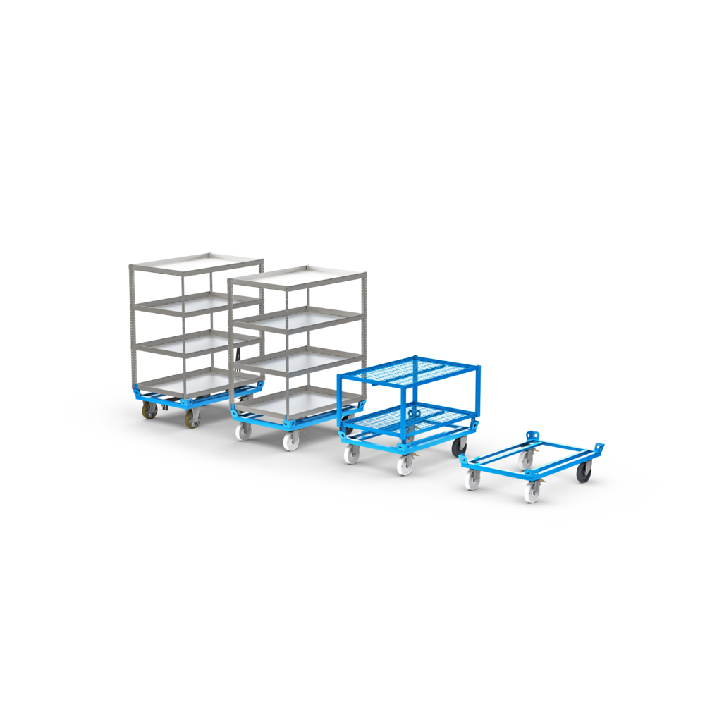 Verschillende formaten trolleys voor de Linde LT10 WX