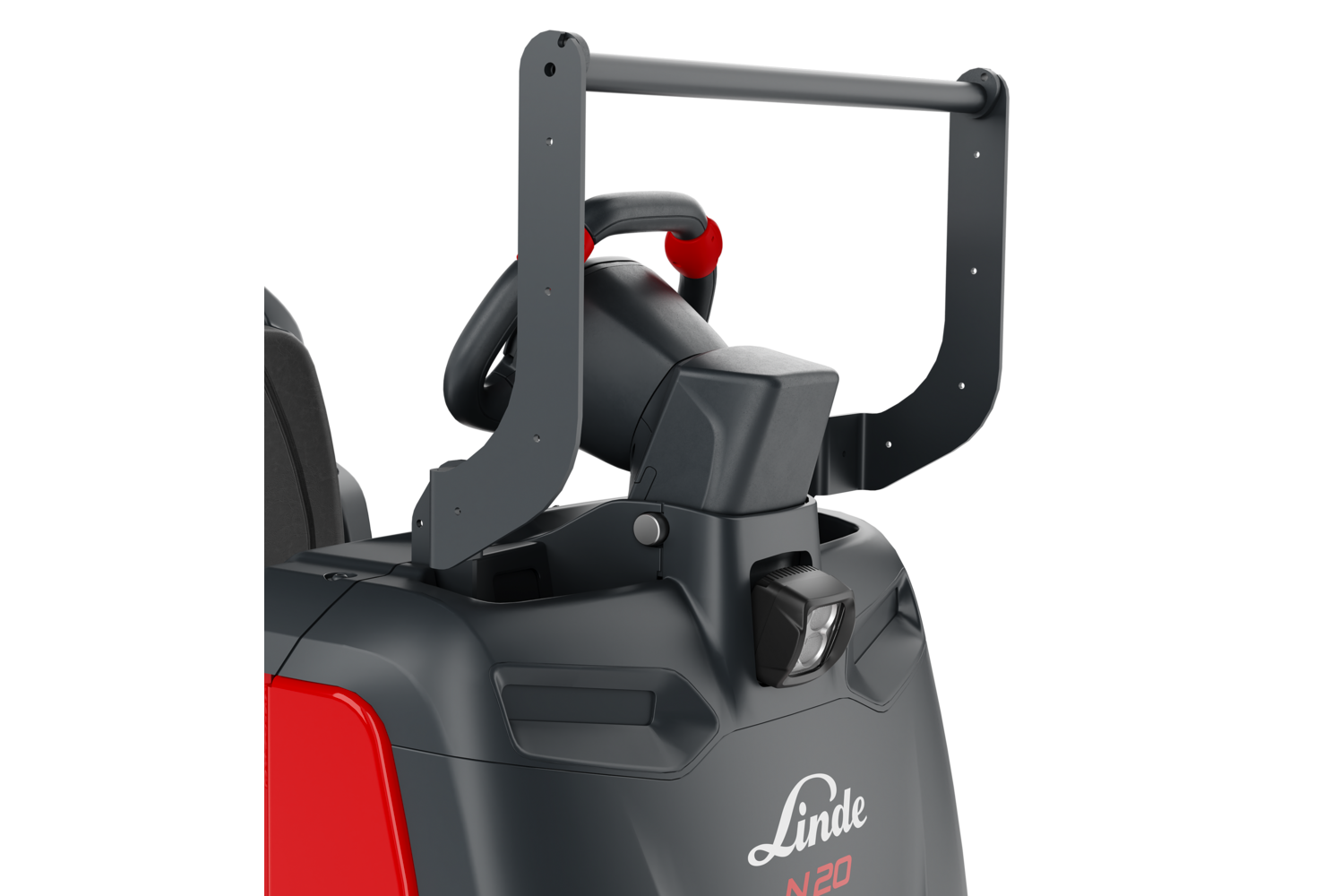 Bevestigingsbeugels voor accessoires op de Linde N20-N25 orderverzameltruck