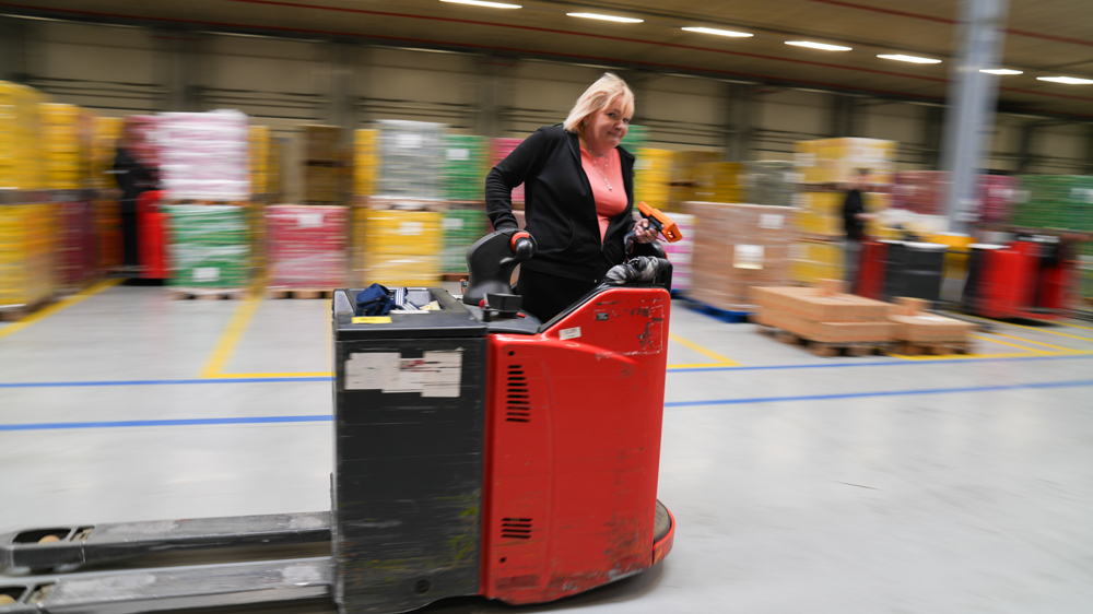 Linde elektrische pallettruck bij Vos Logistics